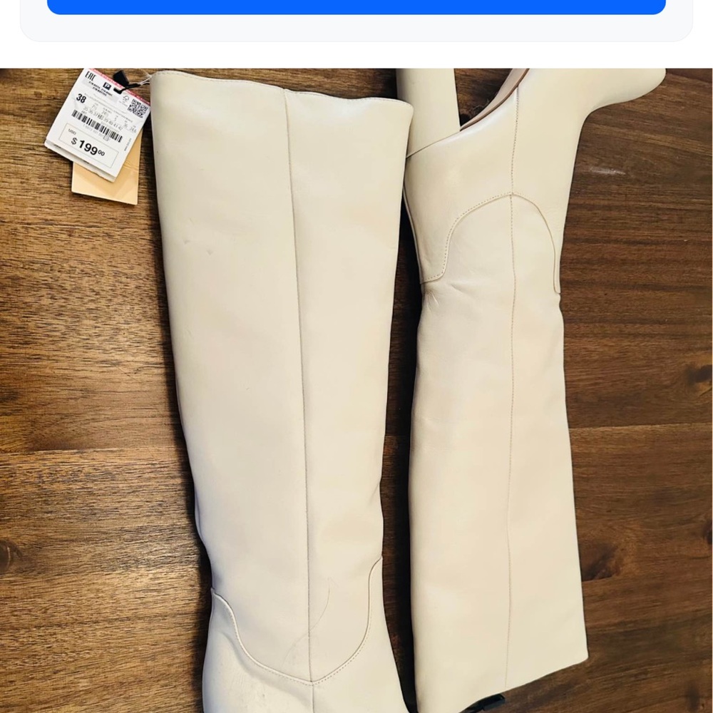 Zara Elegant Cream Knee-High Women's Boots